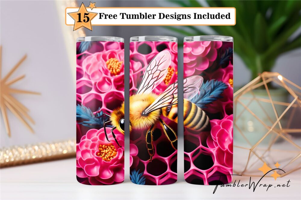 bee-on-a-flower-tumbler-png-20-oz-skinny