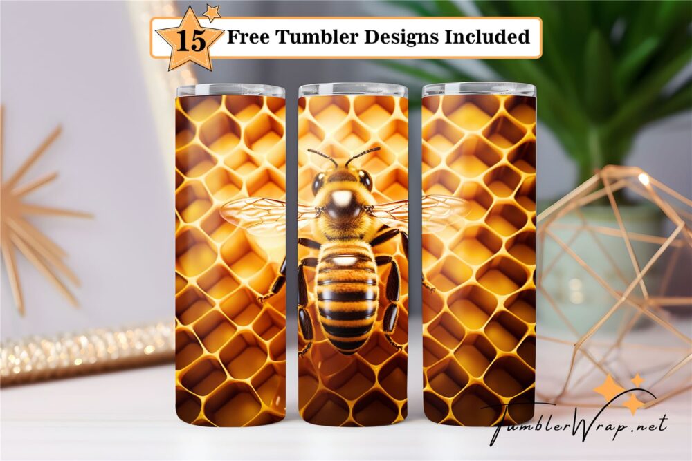 honeycomb-bee-tumbler-png-20-oz-skinny
