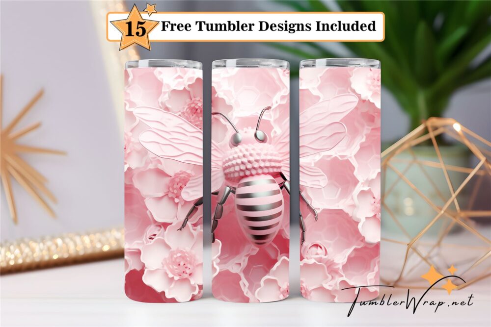 pink-bee-tumbler-png-20-oz-skinny