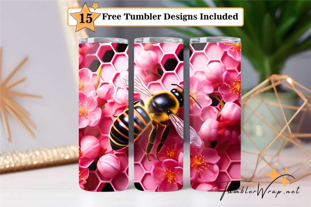 floral-honey-bee-tumbler-png-20-oz-skinny