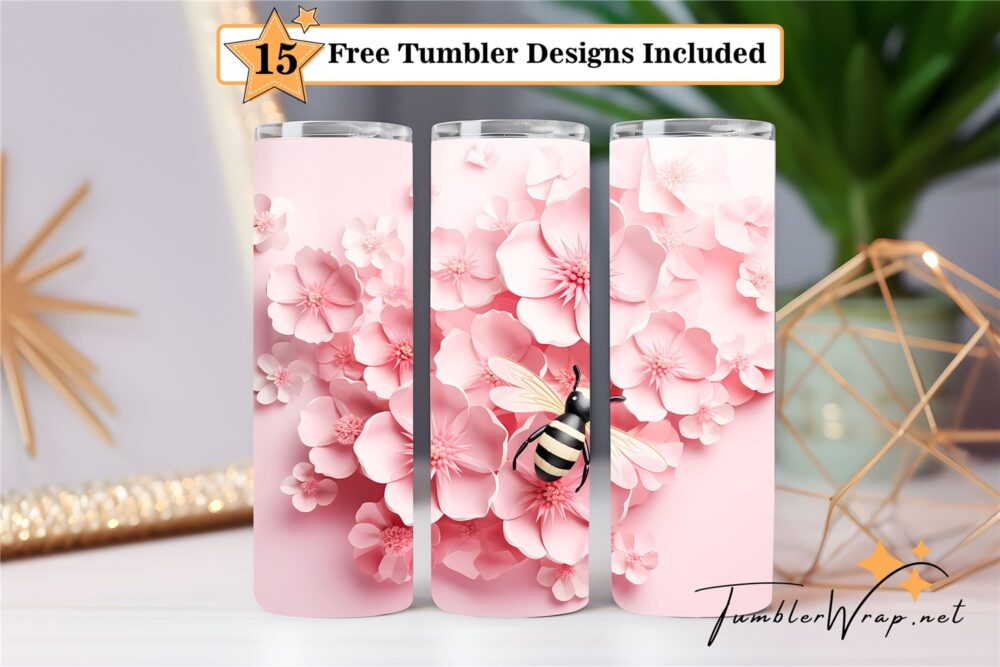 3d-pink-flowers-and-bee-tumbler-png-20-oz-skinny