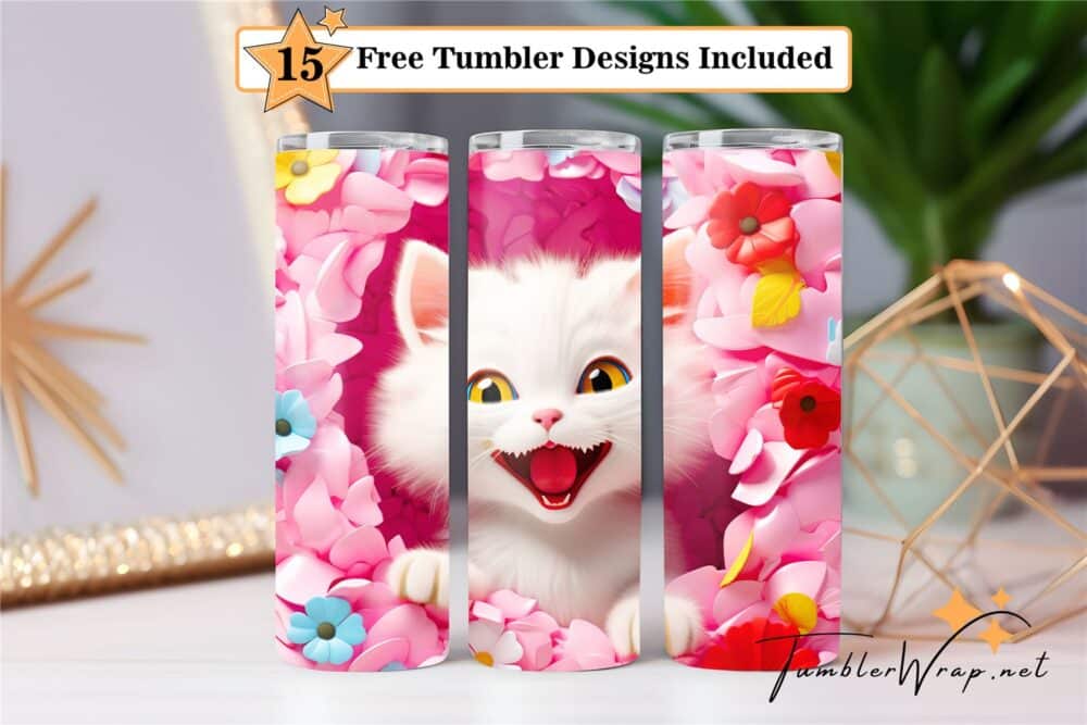 funny-cat-floral-20-oz-tumbler-wrap-sublimation-design