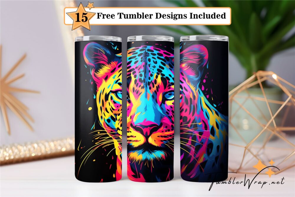 rainbow-leopard-20-oz-tumbler-wrap-sublimation-design