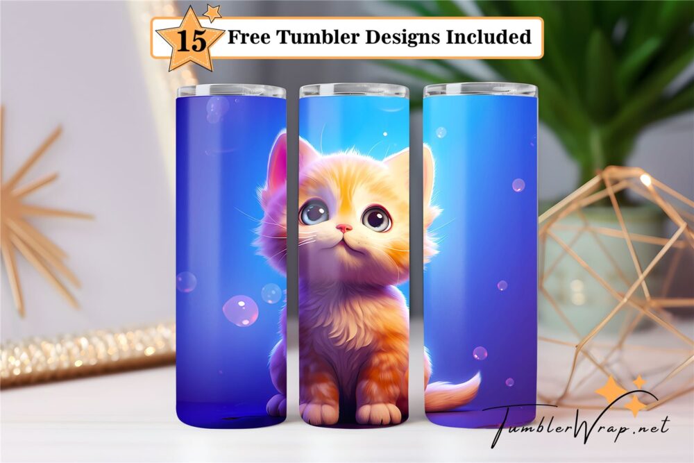 cute-kitten-20-oz-tumbler-wrap-sublimation-design