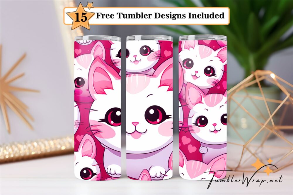 happy-pink-cat-20-oz-tumbler-wrap-sublimation-design