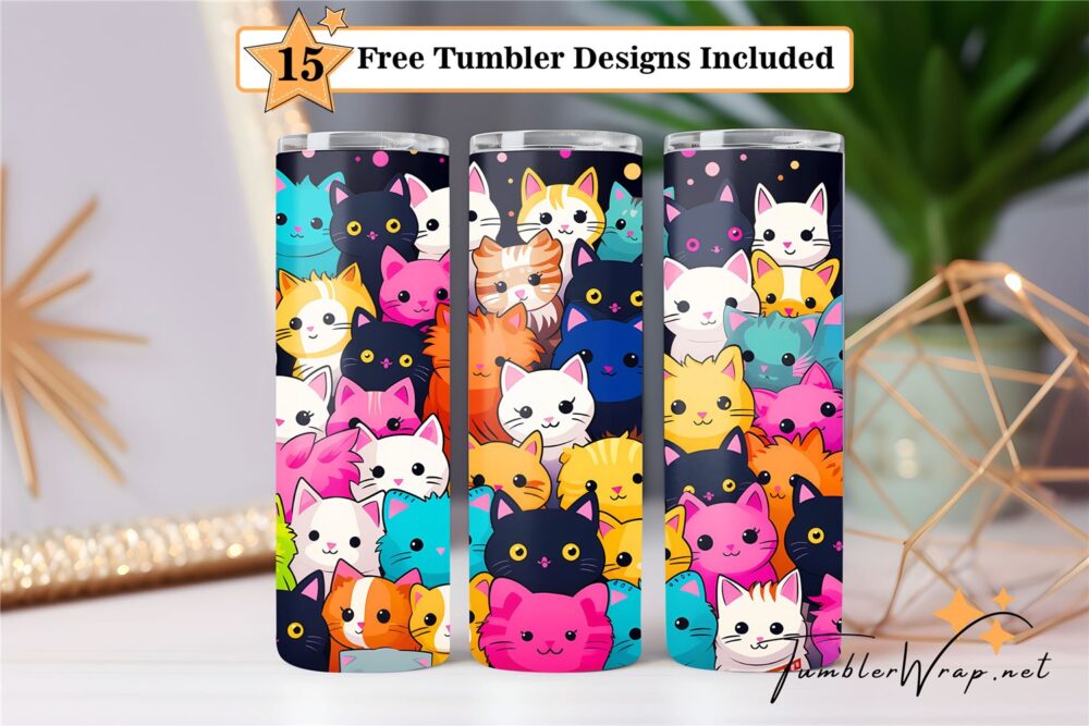 cute-cats-20-oz-tumbler-wrap-sublimation-design