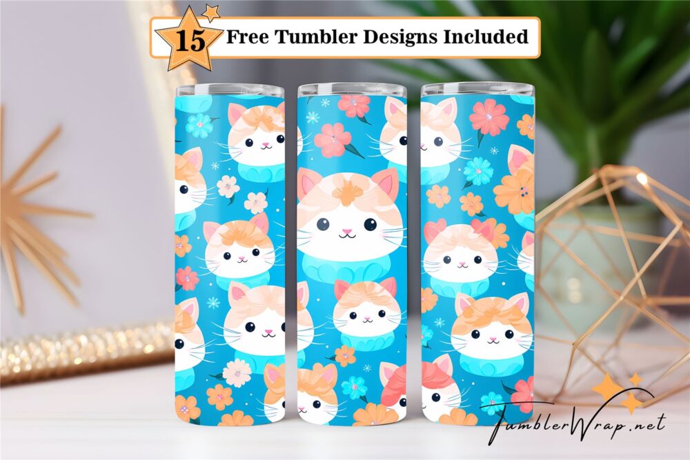 cute-cat-20-oz-tumbler-wrap-sublimation-design