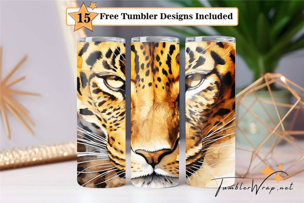 leopard-20-oz-tumbler-wrap-sublimation-design
