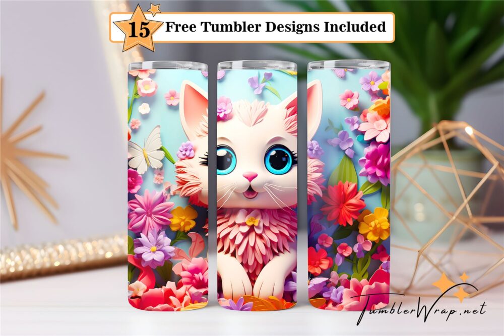 cute-cat-20oz-tumbler-wrap-sublimation-design