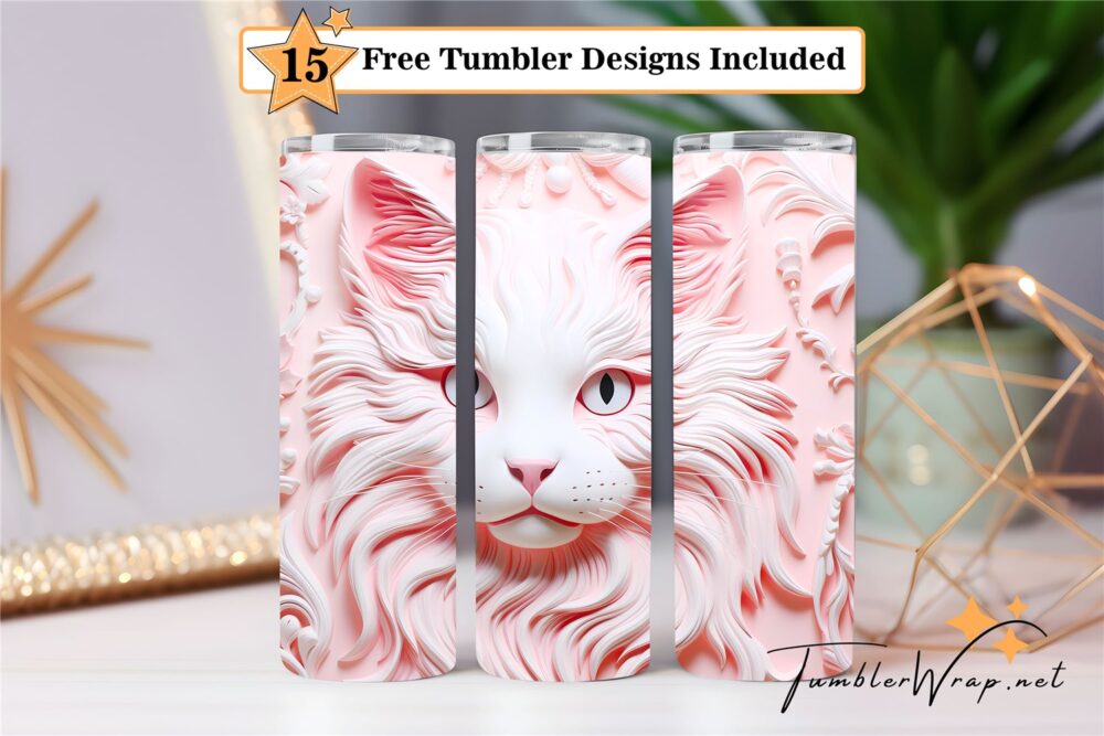 pink-cat-20oz-tumbler-wrap-sublimation-design