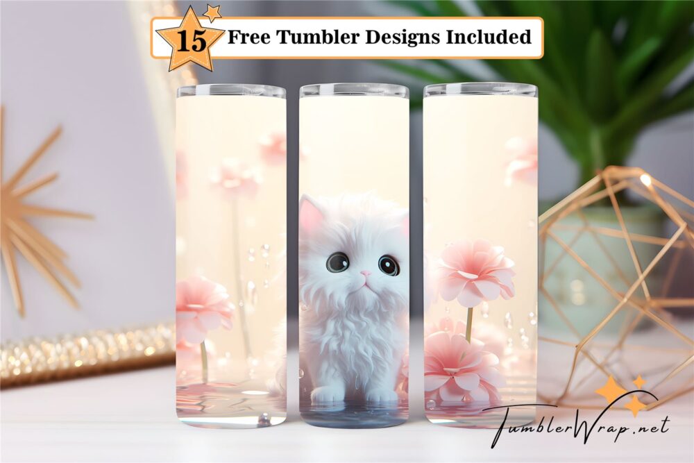 cute-kitten-20oz-tumbler-wrap-sublimation-design