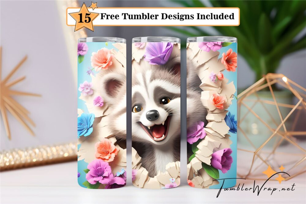 funny-raccoon-tumbler-wrap-sublimation-design