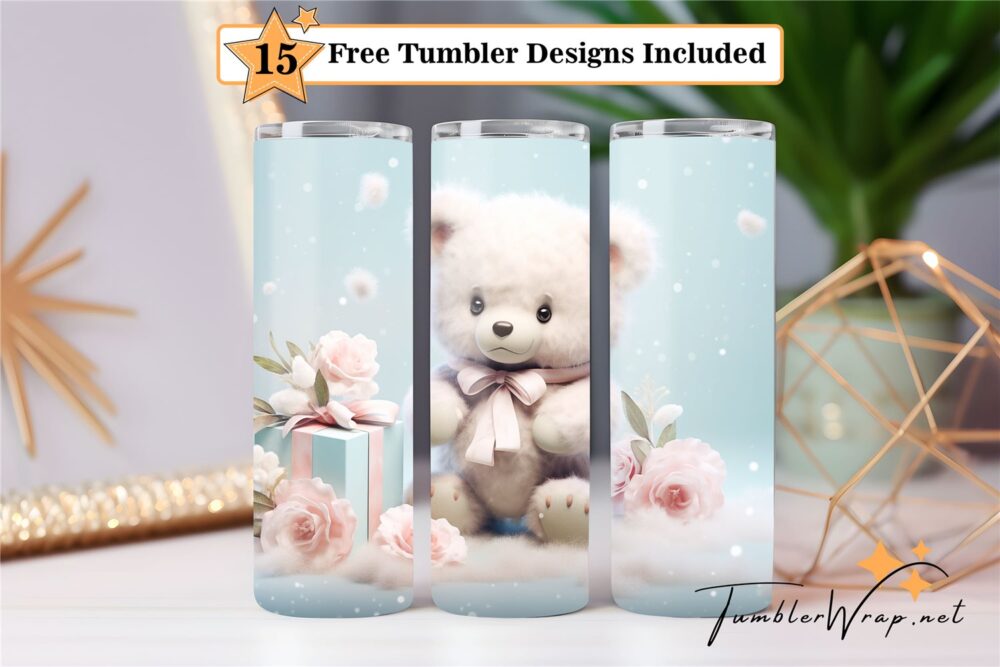 teddy-bear-tumbler-wrap-sublimation-design