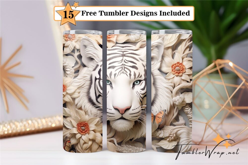 white-tiger-tumbler-wrap-sublimation-design