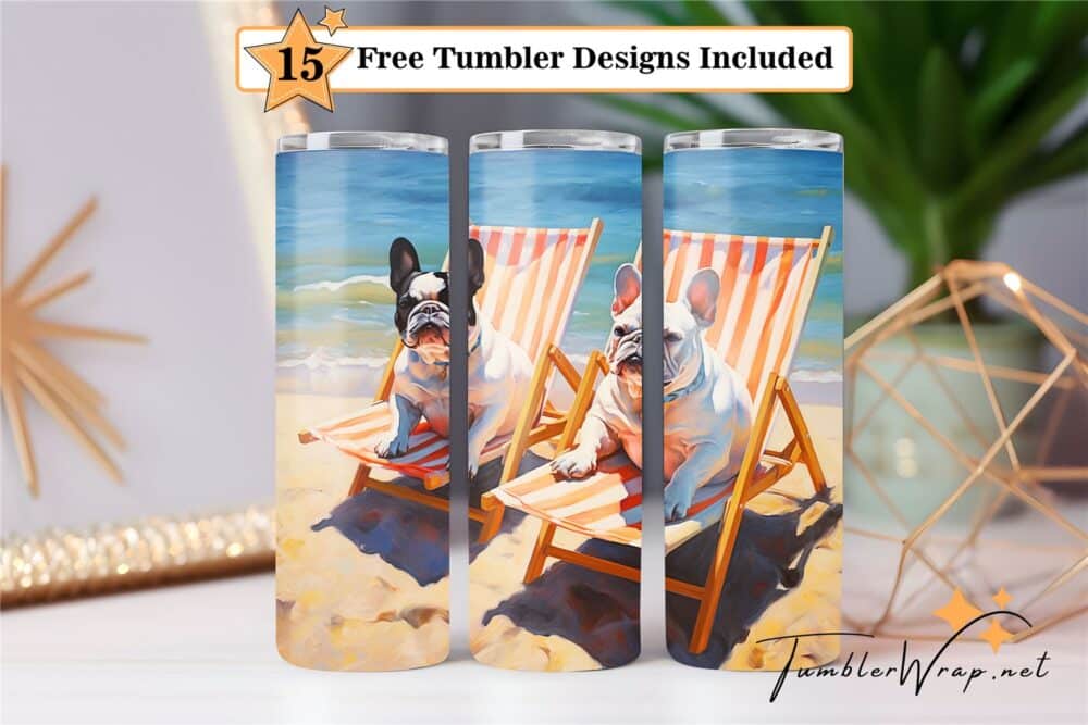 dogs-on-the-beach-tumbler-wrap-sublimation-design