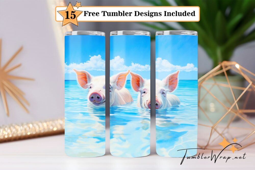 swimming-pigs-tumbler-wrap-sublimation-design
