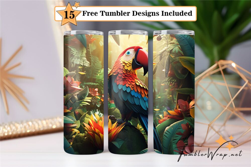 parrot-tumbler-wrap-sublimation-design