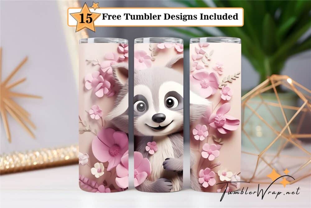 cute-animal-tumbler-wrap-sublimation-design