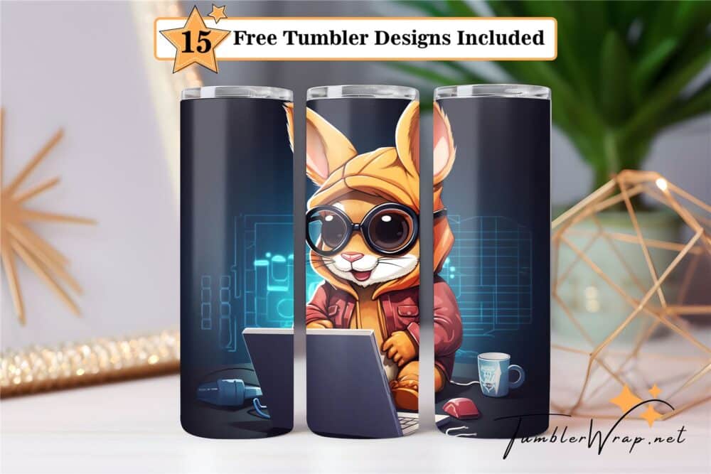 laptop-bunny-tumbler-wrap-sublimation-design