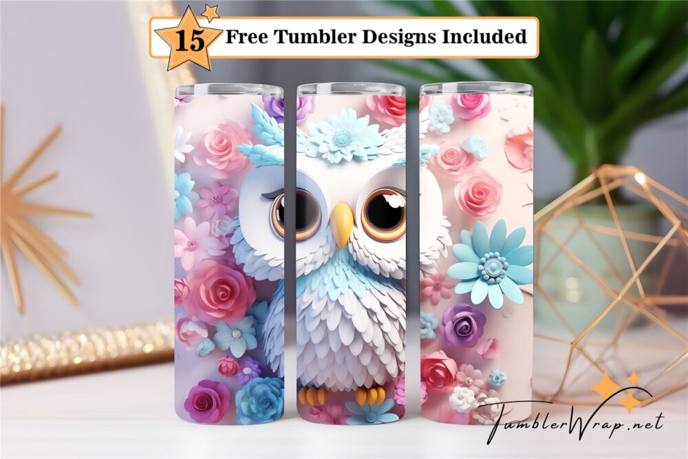 cool-owl-tumbler-wrap-sublimation-design