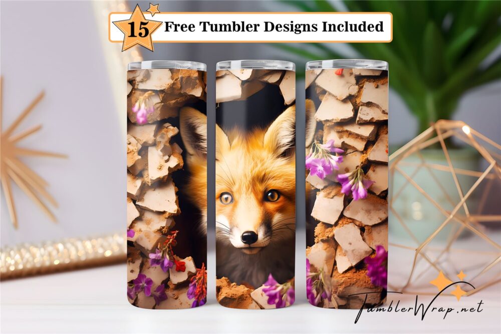 fox-tumbler-wrap-sublimation-design