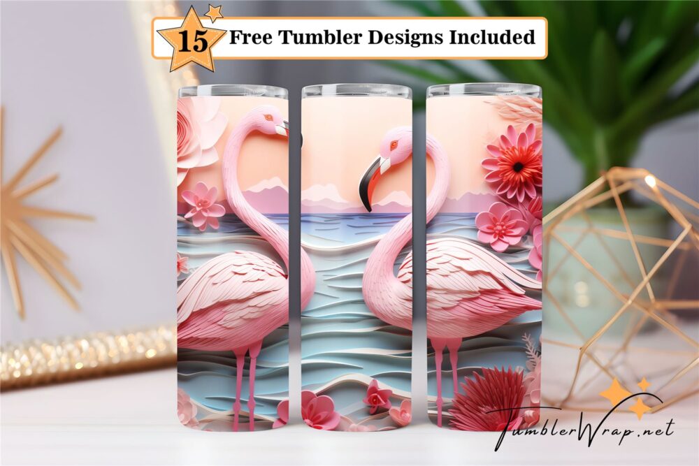 quilling-flamingo-tumbler-wrap-sublimation-design
