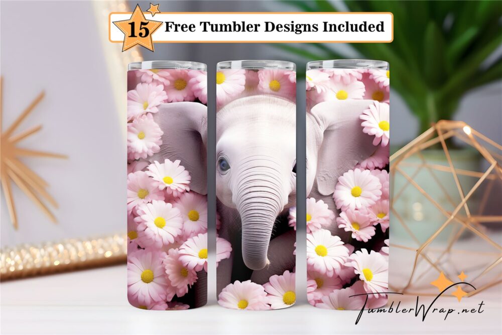 floral-elephant-tumbler-wrap-sublimation-design
