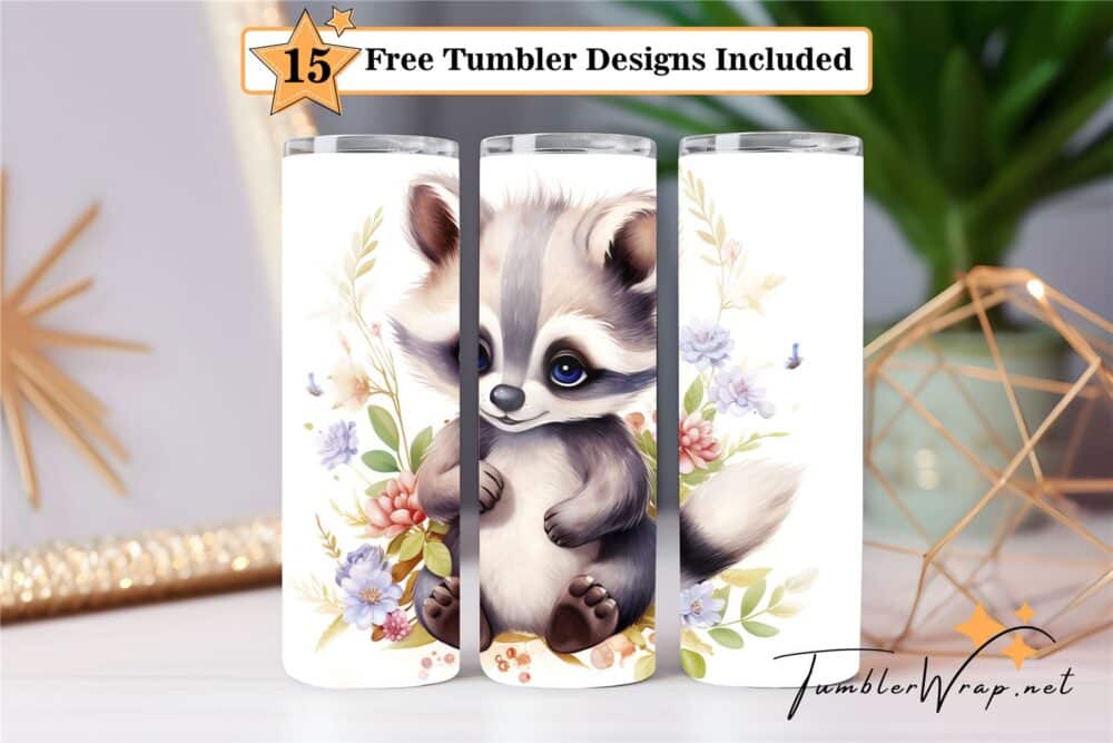 raccoon-tumbler-wrap-sublimation-design
