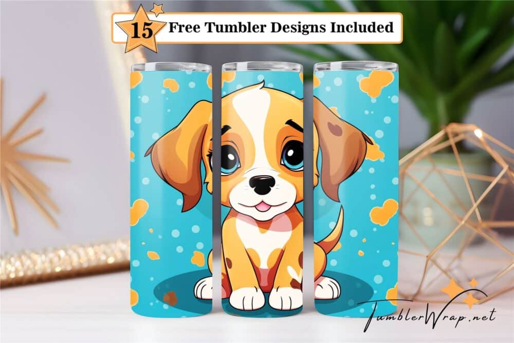 cute-cartoon-dog-tumbler-wrap-sublimation-design