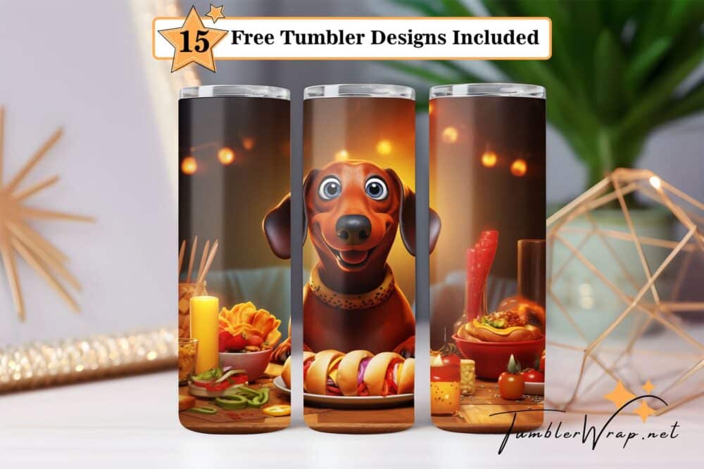 cute-dachshund-dog-tumbler-wrap-sublimation-design
