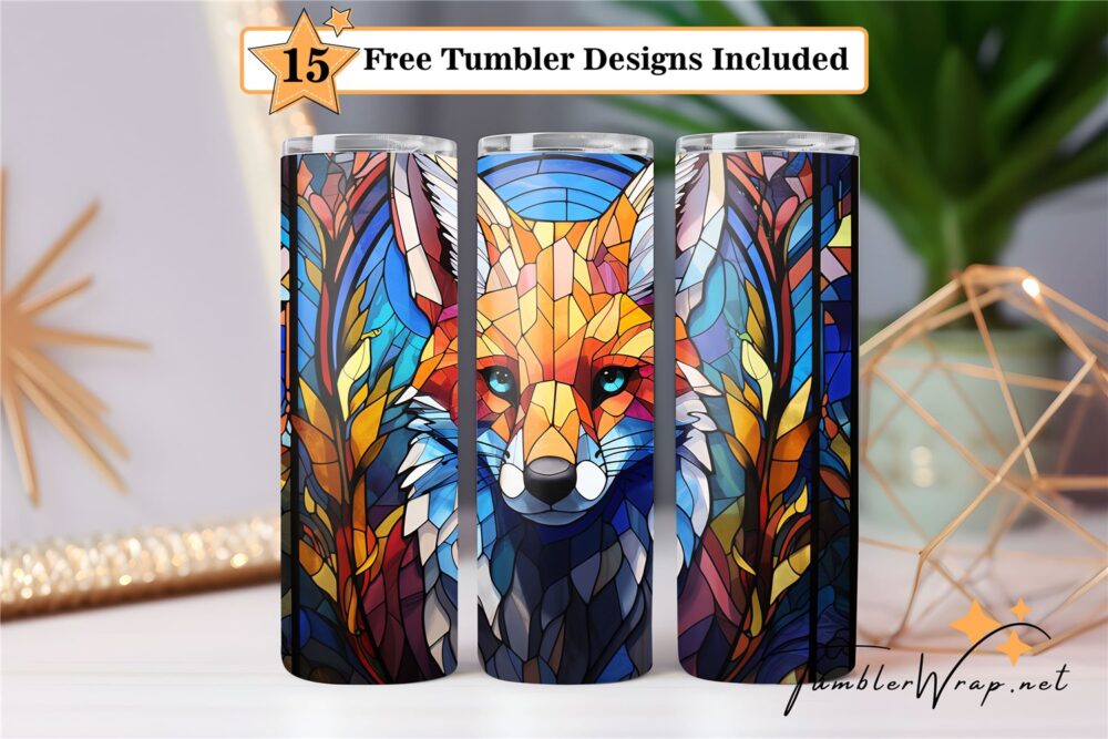 tribal-fox-tumbler-wrap-sublimation-design