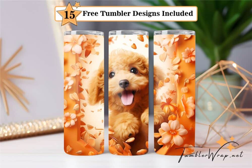 poodle-dog-tumbler-wrap-sublimation-design