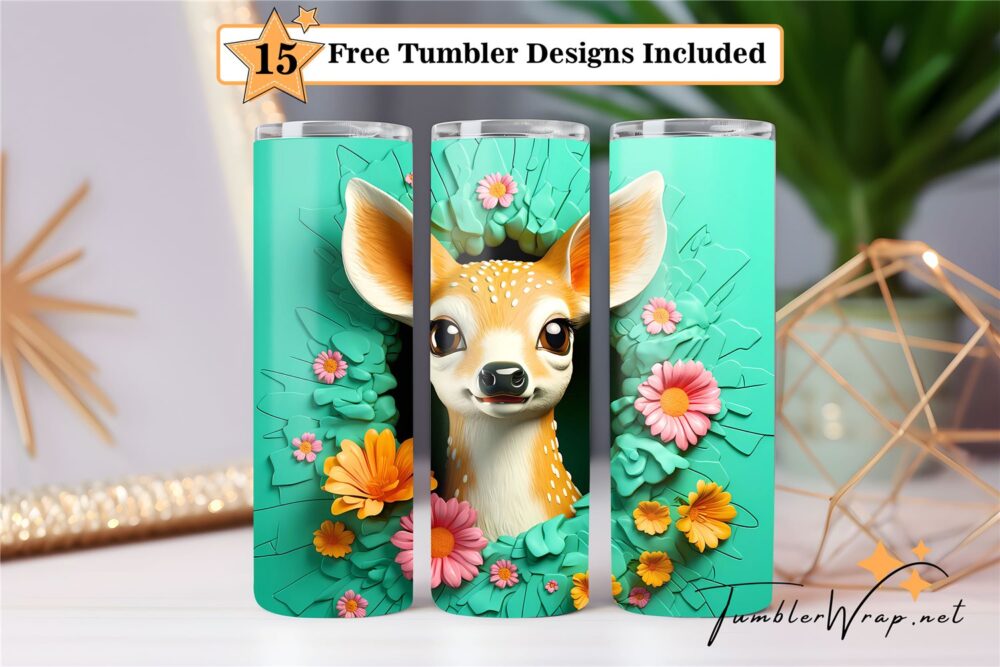 cute-deer-tumbler-wrap-sublimation-design