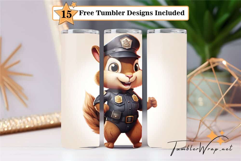 officer-chipmunk-novelty-tumbler-wrap-sublimation-design