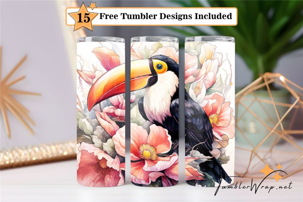 toucan-tumbler-wrap-sublimation-design
