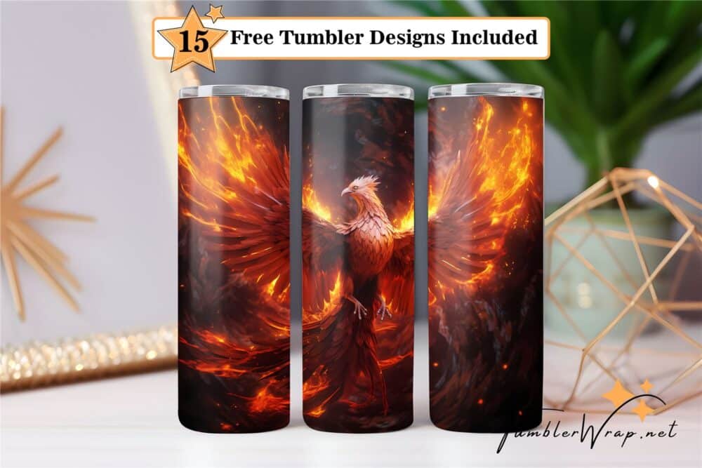 fiery-phoenix-bird-tumbler-wrap-sublimation-design