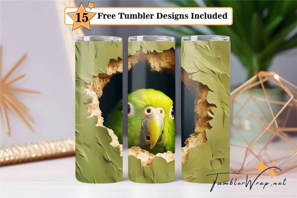 quaker-parrot-tumbler-wrap-sublimation-design