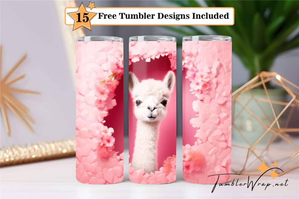 cute-llama-tumbler-wrap-sublimation-design