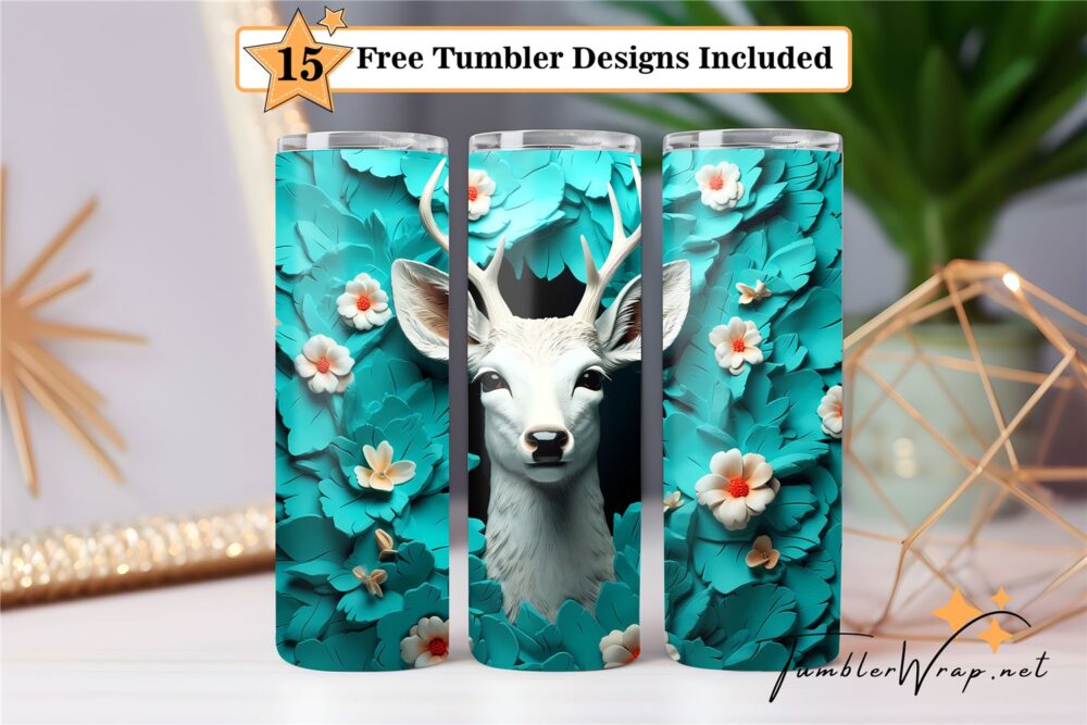 paper-quil-deer-tumbler-wrap-sublimation-design