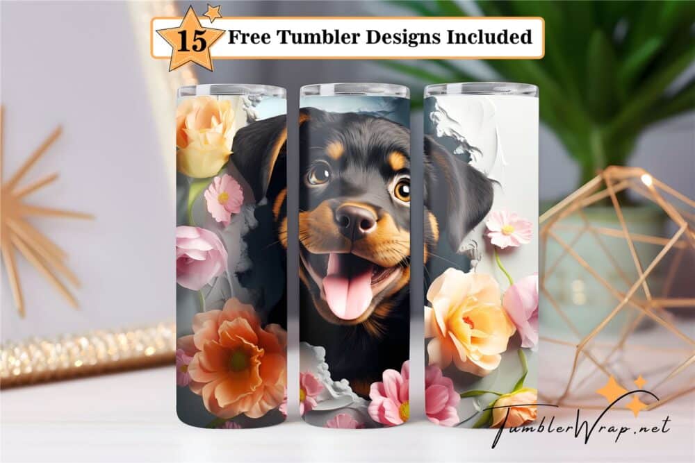 rottweiler-dog-tumbler-wrap-sublimation-design