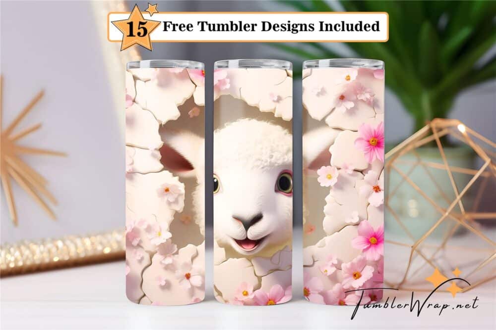 lamb-tumbler-wrap-sublimation-design