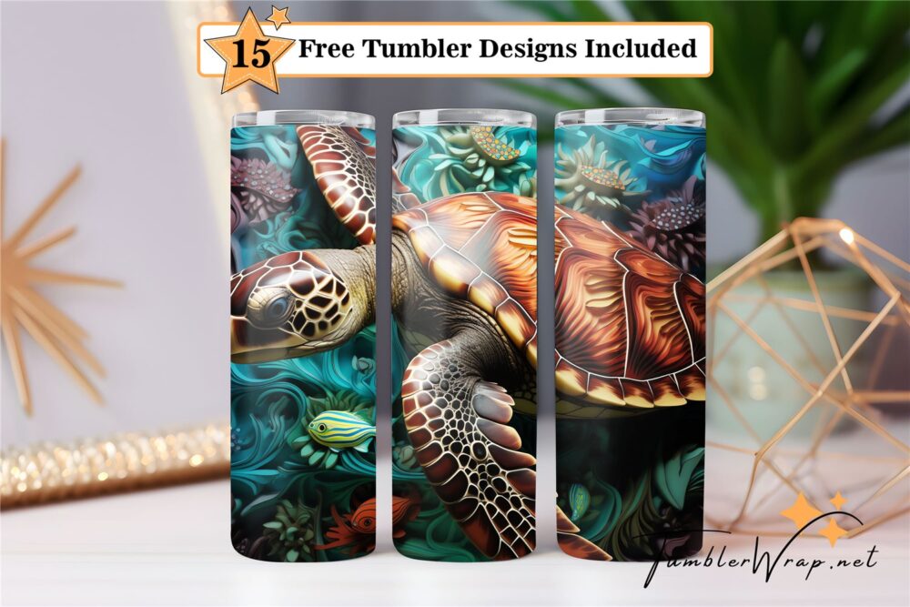 sea-turtle-tumbler-wrap-sublimation-design