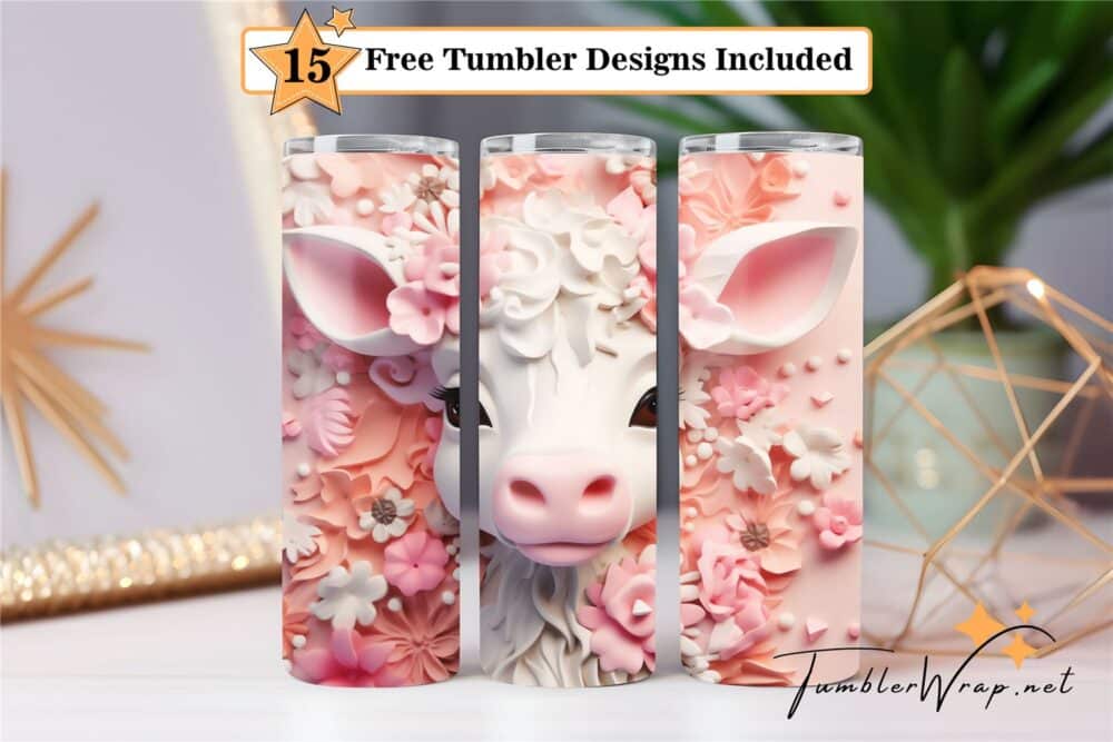 floral-cow-tumbler-wrap-sublimation-design