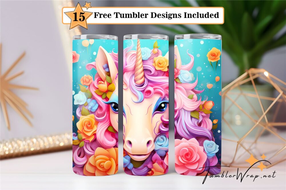 unicorn-with-flowers-tumbler-png-20-oz-skinny