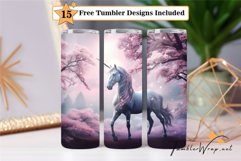 unicorn-with-cherry-blossom-tumbler-png-20-oz-skinny