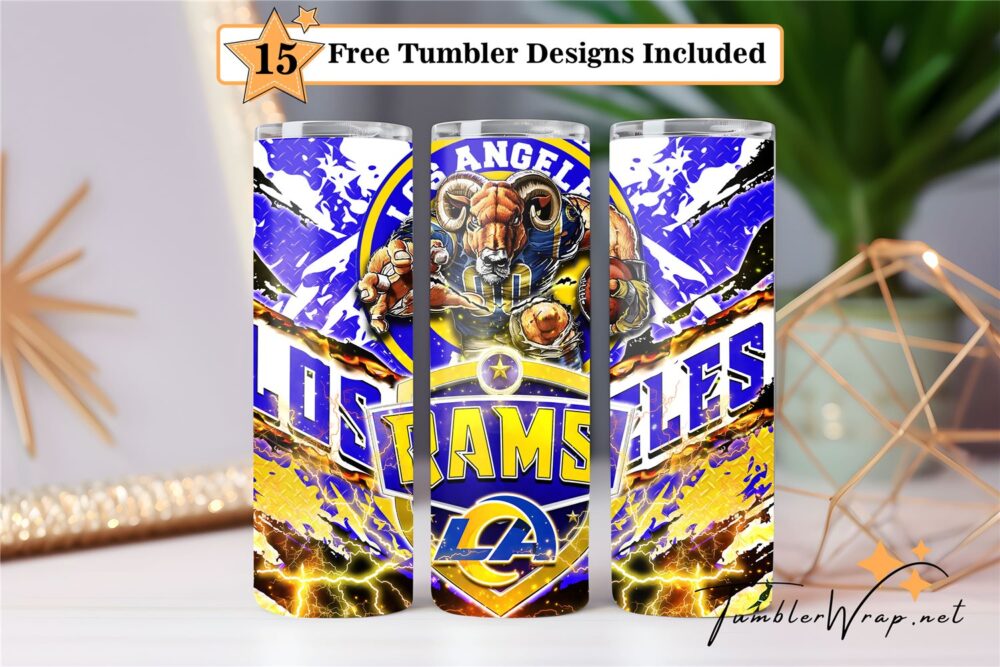 los-angeles-rams-football-mascot-20-oz-tumbler-sublimation-design