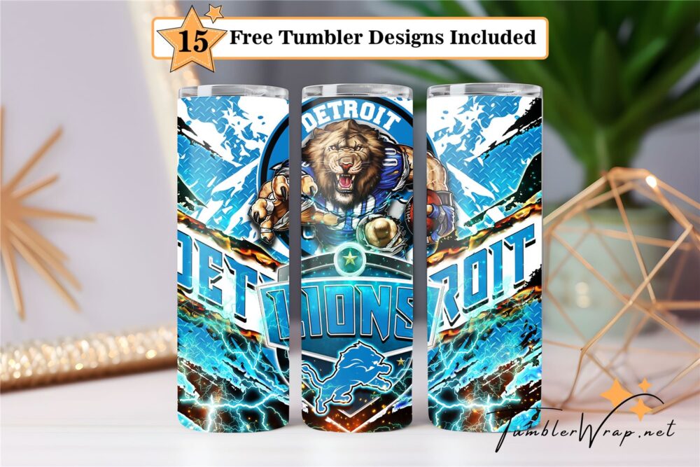 detroit-lions-football-mascot-20-oz-tumbler-sublimation-design