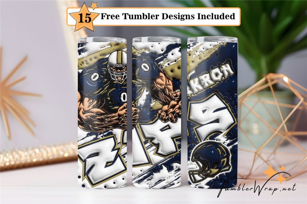 football-mascot-colleges-nfl-tumbler-3d-inflated-tumbler-wrap-png-football-teams-20oz-skinny