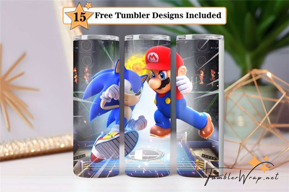 sonic-and-mario-20oz-skinny-tumbler-wrap-png-sublimation-design