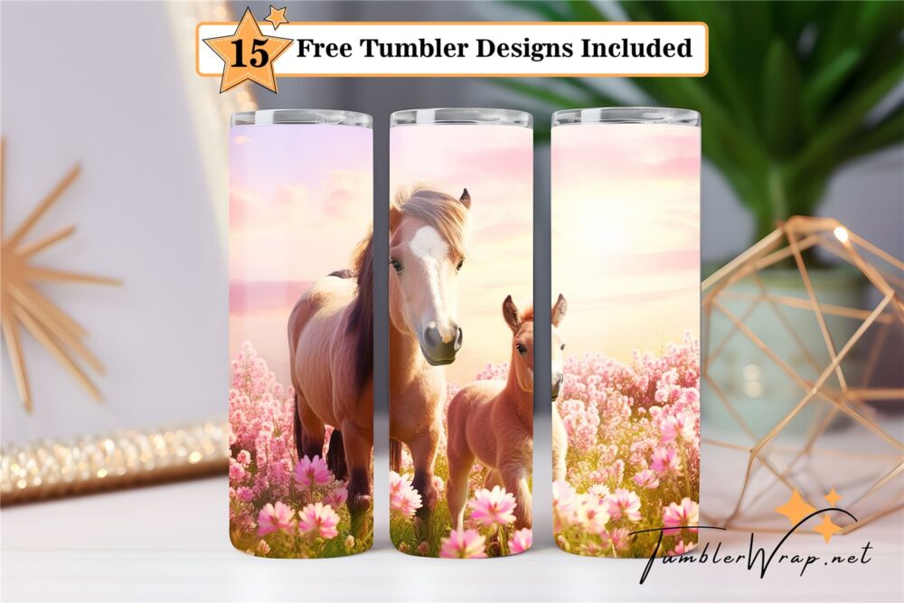 3d-horses-20-oz-tumbler-wrap-sublimation-designs